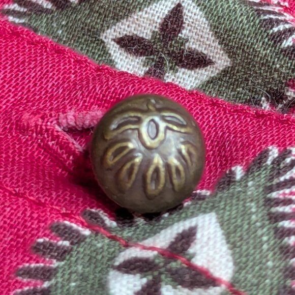 Bob Timberlake Bohemian Red & Peach Patterned Tunic Blouse Size Large - Picture 10 of 15